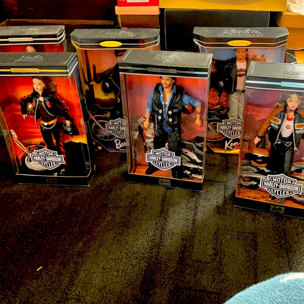 Harley Davidson motorcycle Barbies and Kens